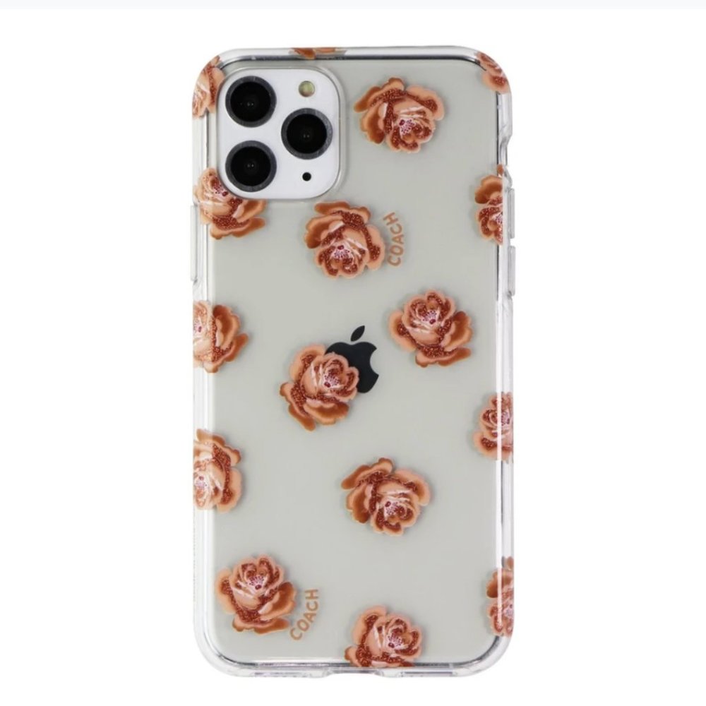 NEW Coach clear boho plastic floral phone case for iPhone 11 Pro